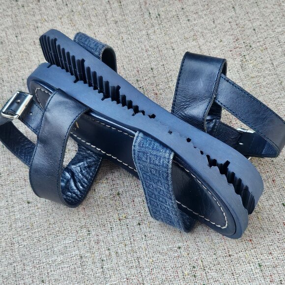 Fendi Kids Boys Sandal Blue Leather/Canvas Upper Shoes Made in Italy Size 33 kid - Picture 8 of 11